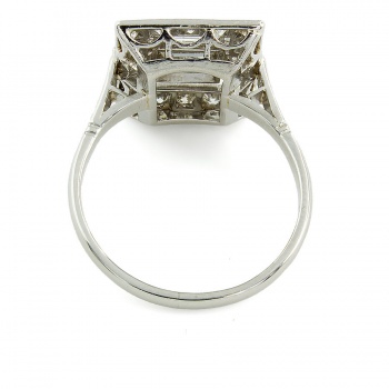 Platinum Diamond Cluster Ring size L